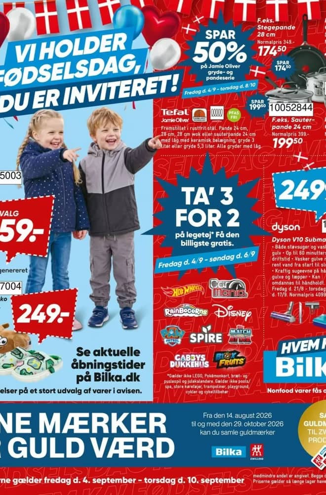 Forside af tilbudsavisen fra Bilka, gældende 4. september 2026 – 29. oktober 2026