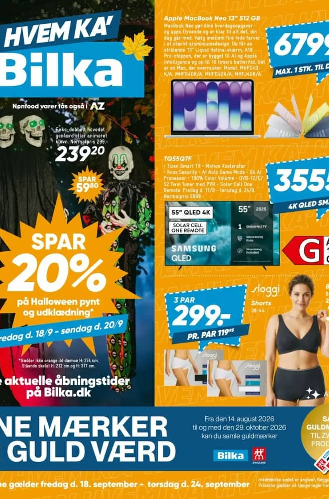 Forside af tilbudsavisen fra Bilka, gældende 18–25 september 2026
