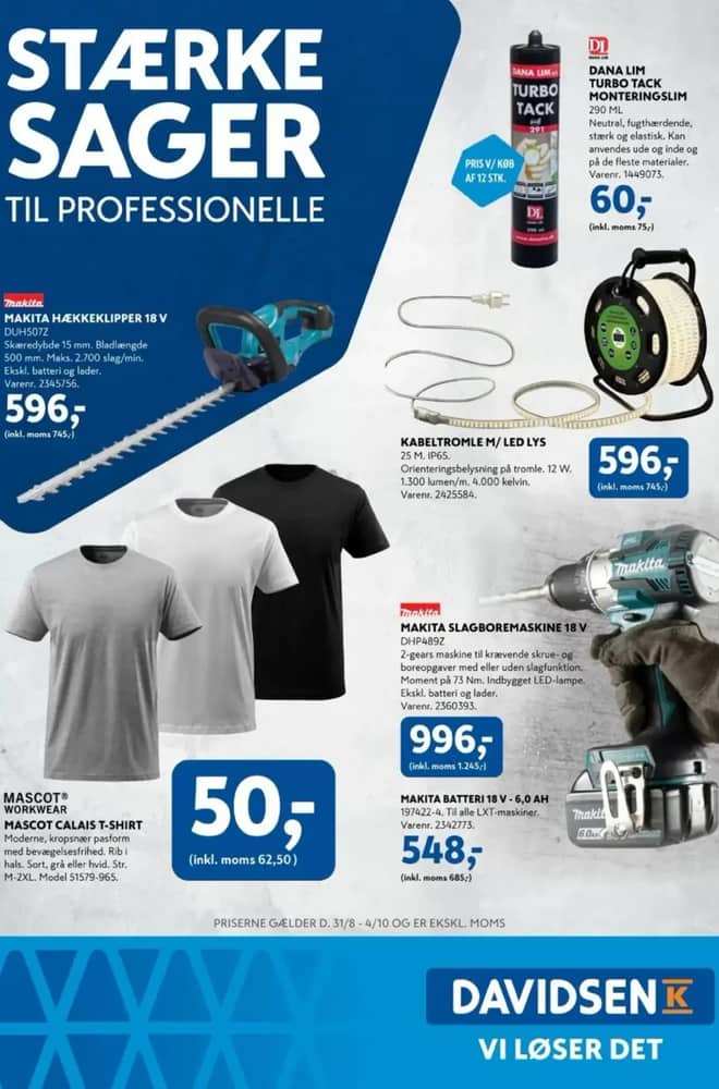 Forside af tilbudsavisen fra Davidsen, gældende 31. august 2026 – 4. oktober 2026