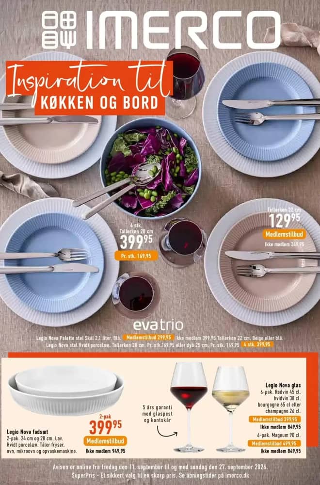 Forside af tilbudsavisen fra Imerco, gældende 11–27 september 2026