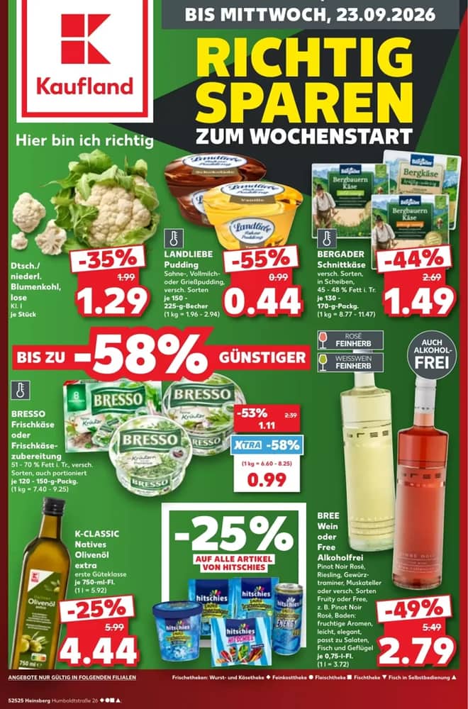Forside af tilbudsavisen fra Kaufland, gældende 21–23 september 2026