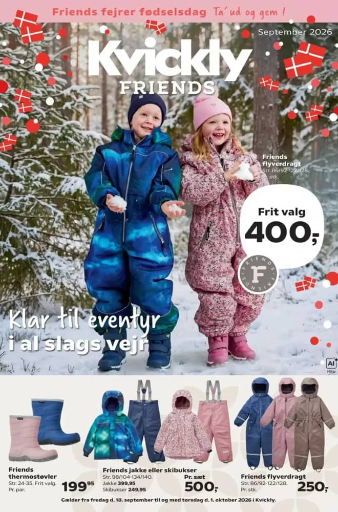 Forside af tilbudsavisen fra Kvickly, gældende 18. september 2026 – 1. oktober 2026