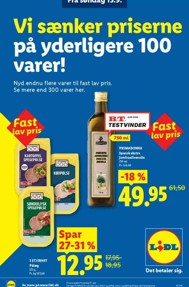 Forside af tilbudsavisen fra Lidl, gældende 13. september 2026 – 31. december 2026