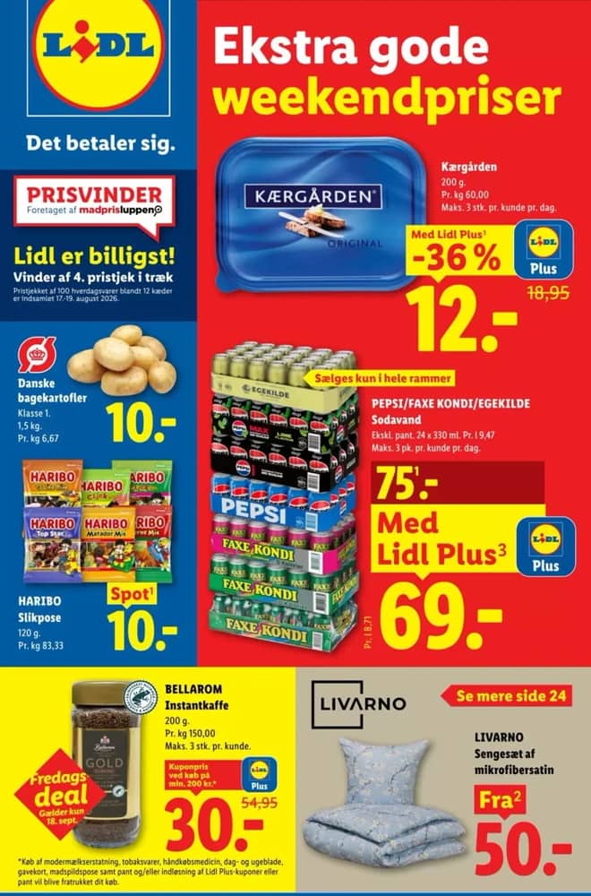 Forside af tilbudsavisen fra Lidl, gældende 17–20 september 2026